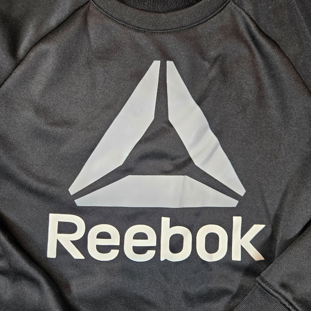 Reebok Classic Sweatshirt Youth L 10-12 Black Crew Neck Fleece Athletic - Picture 2 of 6